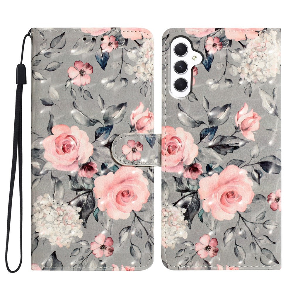 Til Samsung Galaxy A25 5G (Global) (161.0 x 76.5 x 8.3mm) Etui i PU-læder med 3D-mønster, flip-wallet telefoncover