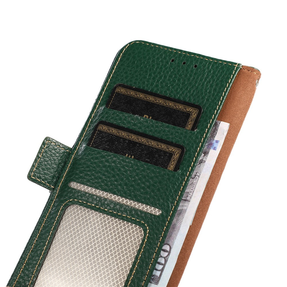KHAZNEH Til Samsung Galaxy A05 4G Telefoncover Pung Stander RFID-blokerende Ægte Koskind Lædercover