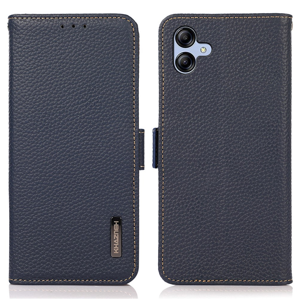KHAZNEH Til Samsung Galaxy A05 4G Telefoncover Pung Stander RFID-blokerende Ægte Koskind Lædercover