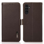 KHAZNEH For Samsung Galaxy A05s 4G Case Genuine Cow Leather Phone Cover Wallet Stand RFID Blocking Shell