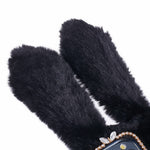 For iPhone 15 Pro Max Fluffy Furry 3D Bunny Ears Case Shockproof TPU Back Phone Cover