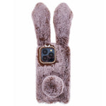 For iPhone 15 Pro Max Fluffy Furry 3D Bunny Ears Case Shockproof TPU Back Phone Cover