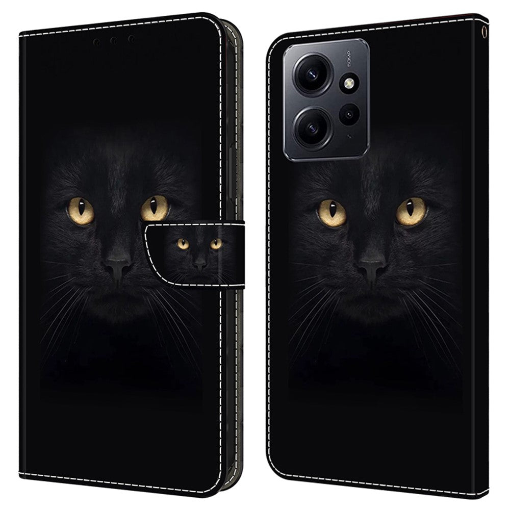 Xiaomi Redmi Note 12 4G-skal Stötsäkert mobilskal Läderflik Plånboksfodral