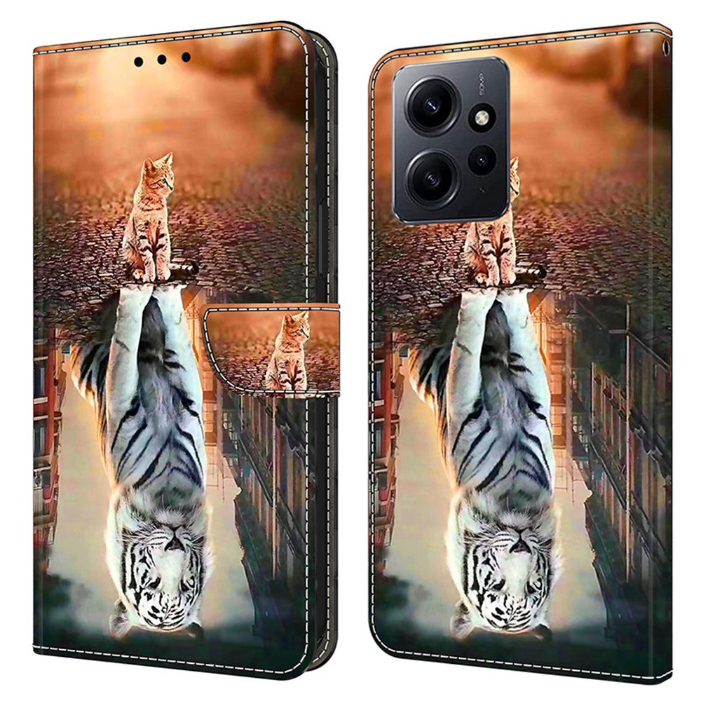 Xiaomi Redmi Note 12 4G-skal Stötsäkert mobilskal Läderflik Plånboksfodral