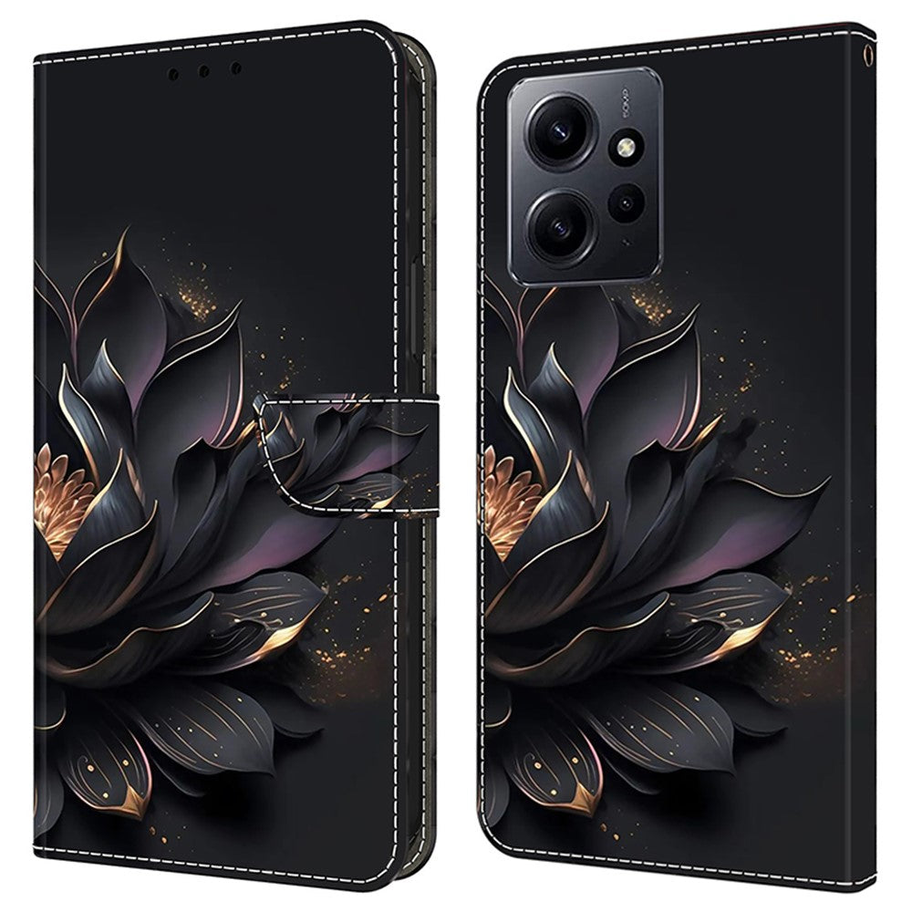 Xiaomi Redmi Note 12 4G-skal Stötsäkert mobilskal Läderflik Plånboksfodral