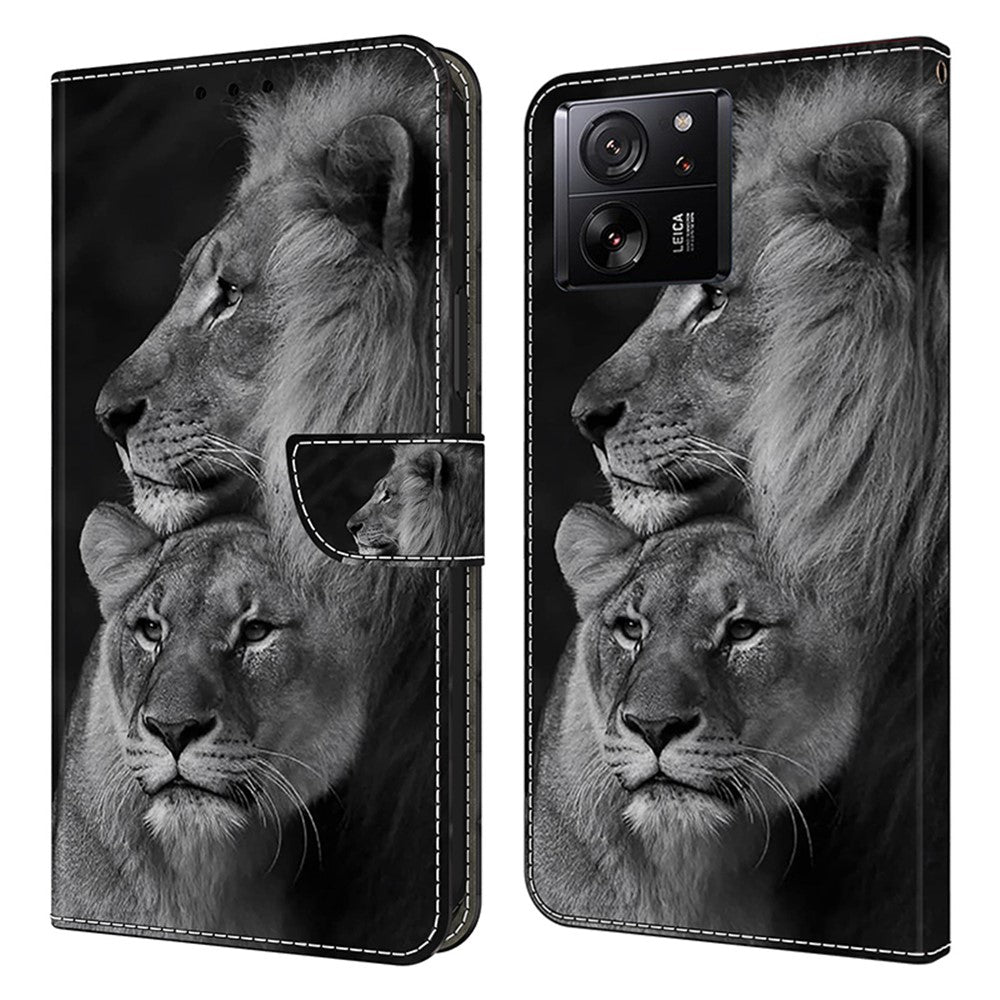 Protective Phone Cover for Xiaomi 13T Pro / 13T Case Pattern Printing Leather Wallet Case