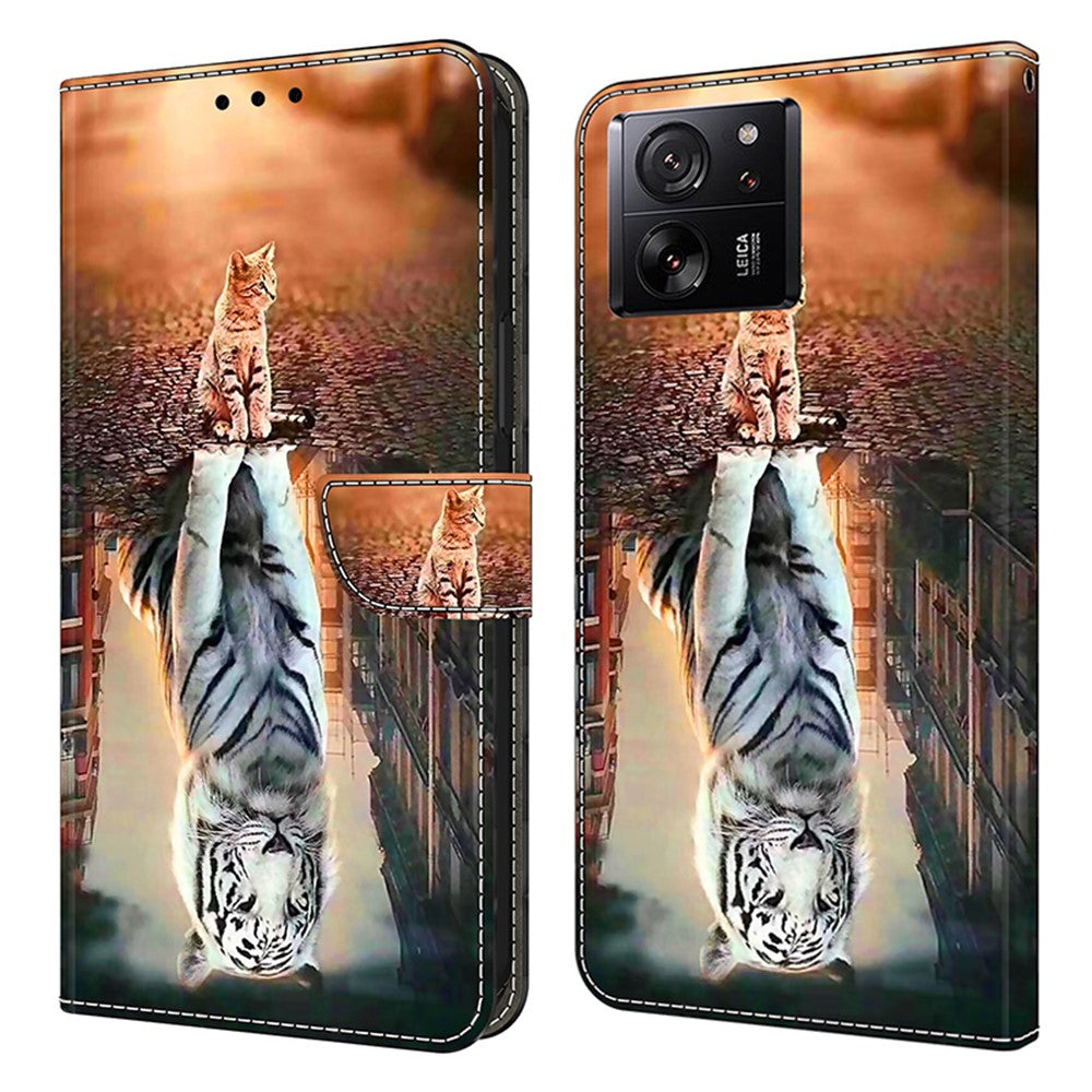 Protective Phone Cover for Xiaomi 13T Pro / 13T Case Pattern Printing Leather Wallet Case