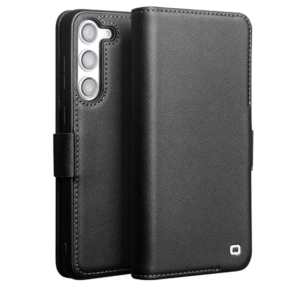 QIALINO For Samsung Galaxy S22 5G Case Genuine Cow Leather Phone Cover
