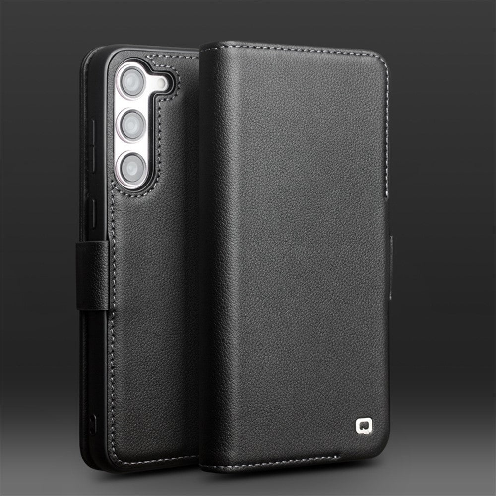 QIALINO For Samsung Galaxy S22 5G Case Genuine Cow Leather Phone Cover