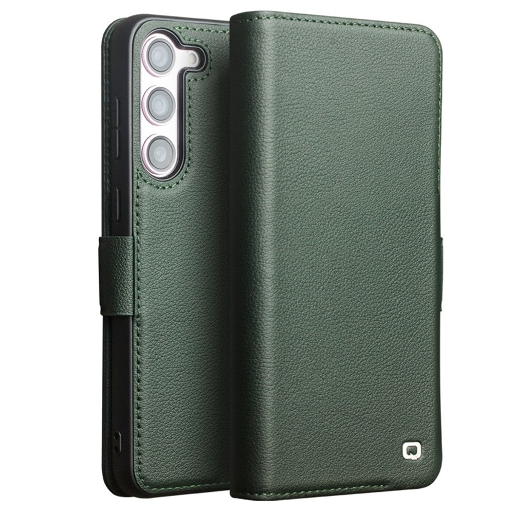 QIALINO For Samsung Galaxy S22 5G Case Genuine Cow Leather Phone Cover