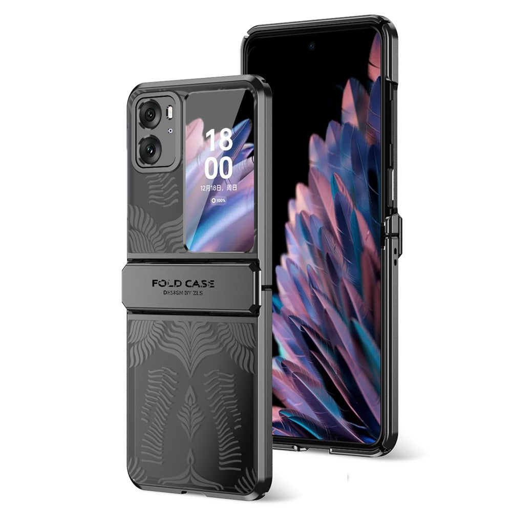 For Oppo Find N2 Flip 5G Case PC Wing Frame Design Electroplating Protective Phone Cover
