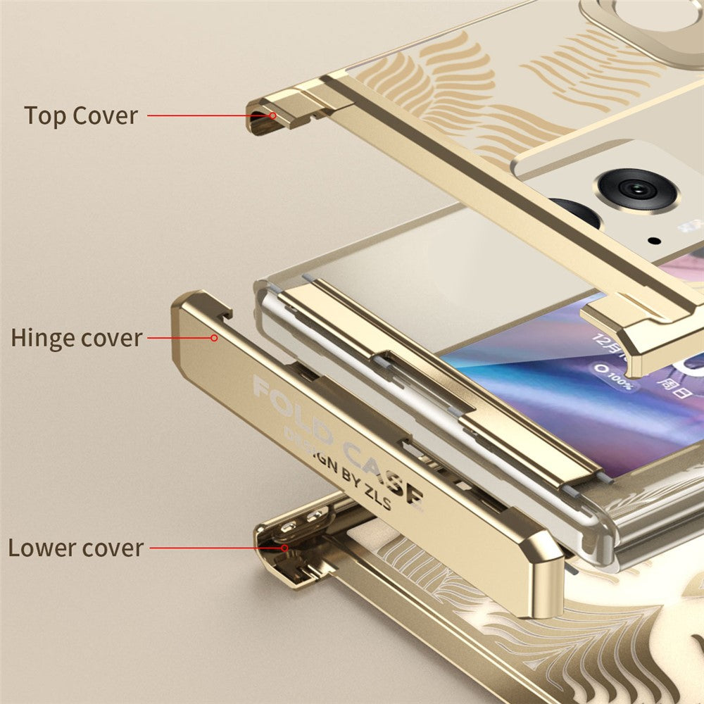 For Oppo Find N2 Flip 5G Case PC Wing Frame Design Electroplating Protective Phone Cover
