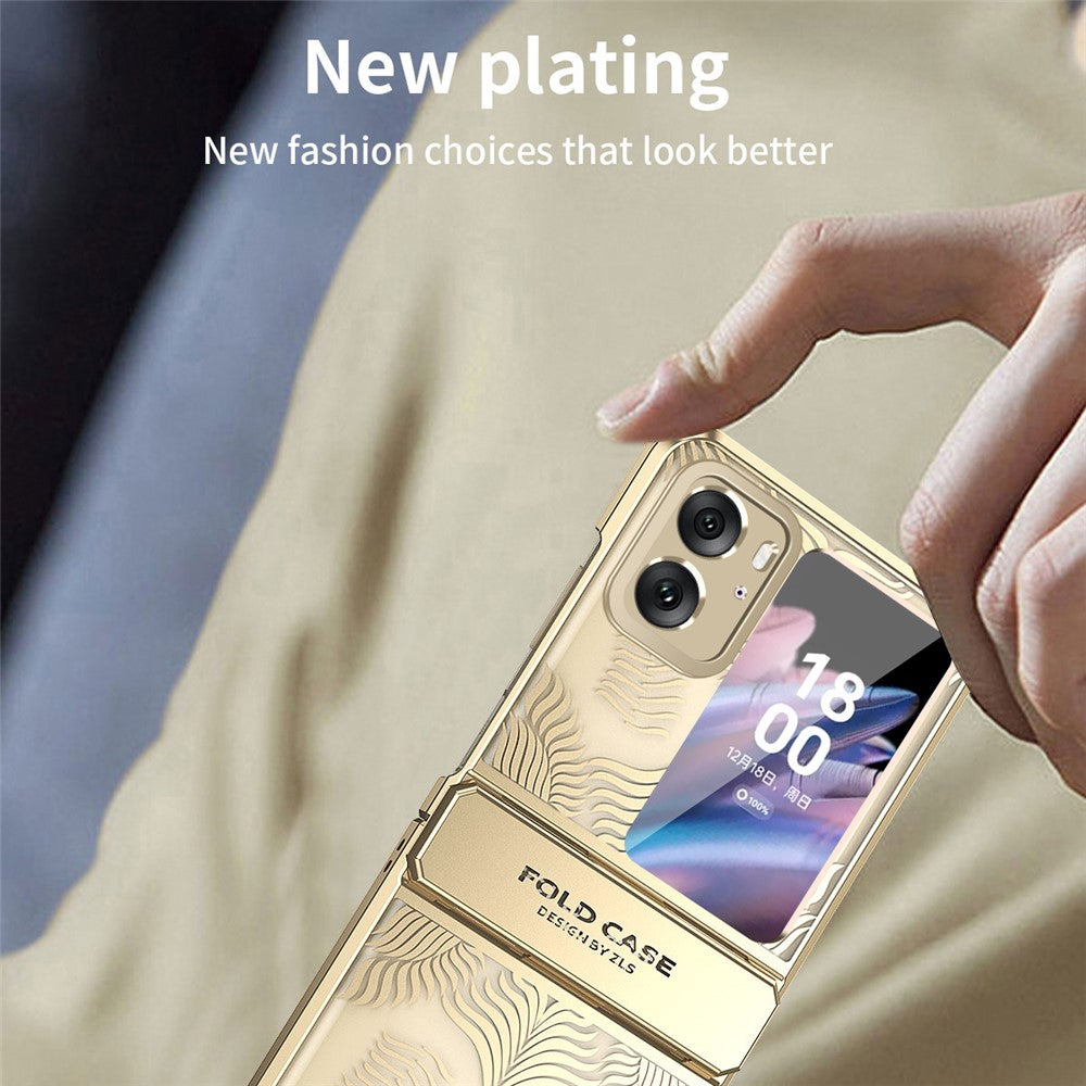 For Oppo Find N2 Flip 5G Case PC Wing Frame Design Electroplating Protective Phone Cover