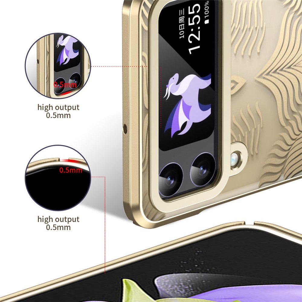 Til Samsung Galaxy Z Flip4 5G cover Hard PC Wing Frame Design Beskyttende Telefoncover