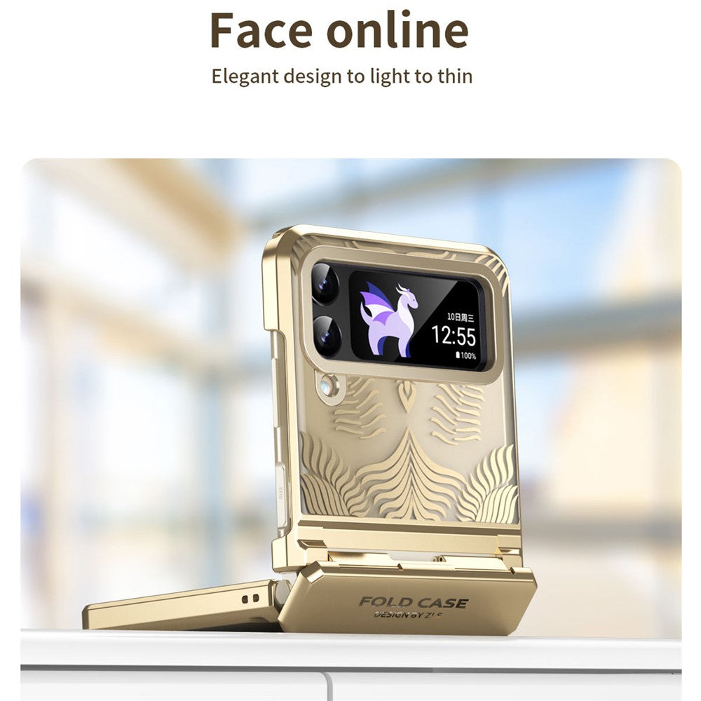 Til Samsung Galaxy Z Flip4 5G cover Hard PC Wing Frame Design Beskyttende Telefoncover