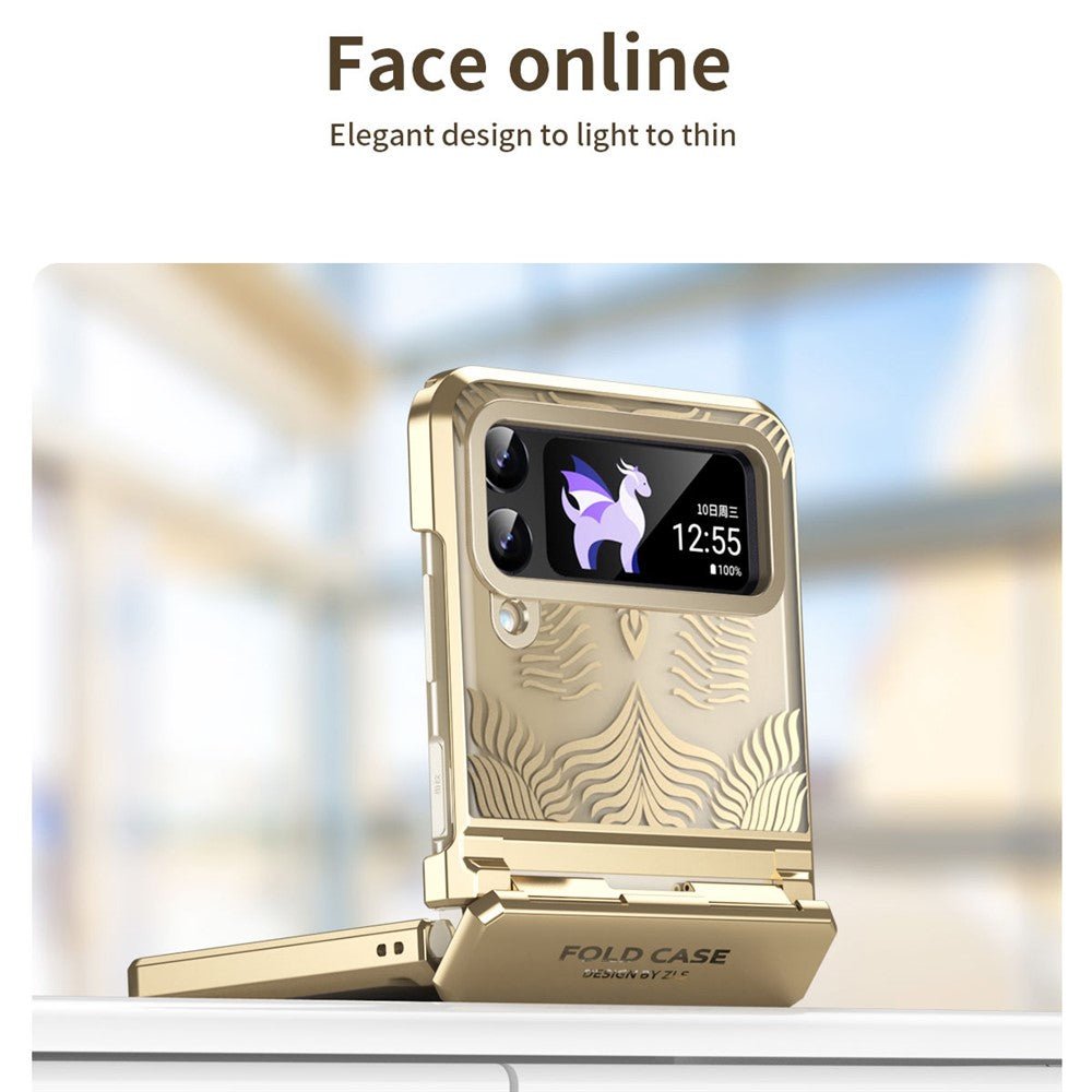 Til Samsung Galaxy Z Flip3 5G Cover med Vingeramme-design, Anti-fald PC-telefoncover