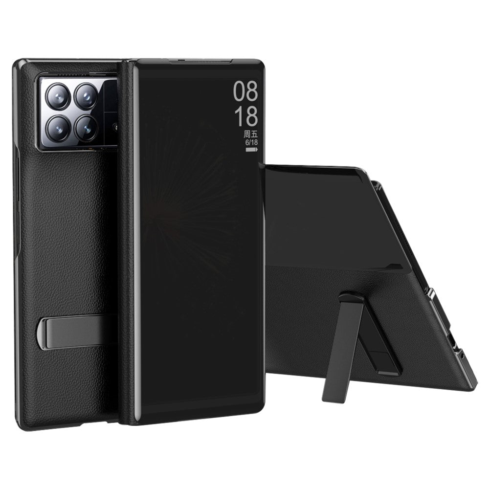 For Xiaomi Mix Fold 3 5G Case Mirror Surface PU Leather View Window Kickstand Phone Cover