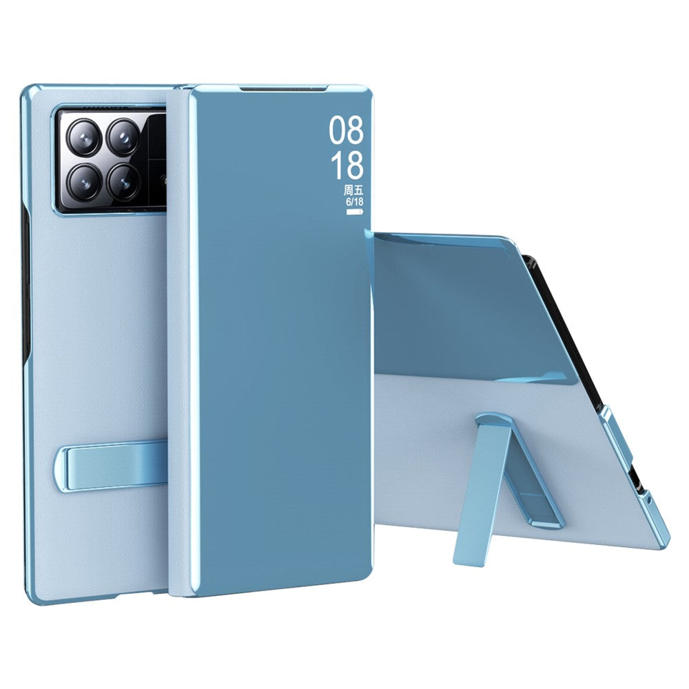 For Xiaomi Mix Fold 3 5G Case Mirror Surface PU Leather View Window Kickstand Phone Cover