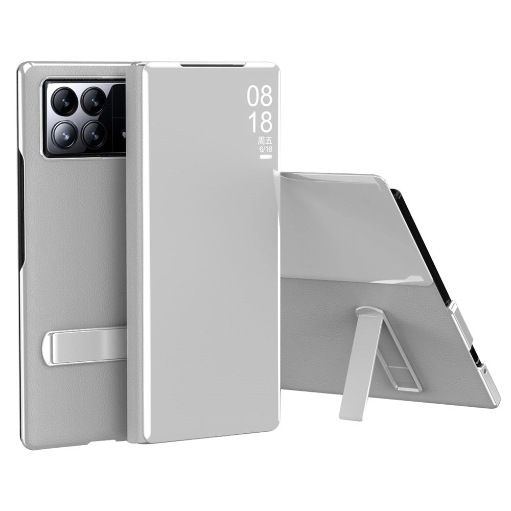 For Xiaomi Mix Fold 3 5G Case Mirror Surface PU Leather View Window Kickstand Phone Cover