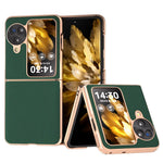 For Oppo Find N3 Flip 5G Case Genuine Cow Leather Coated PC Phone Case