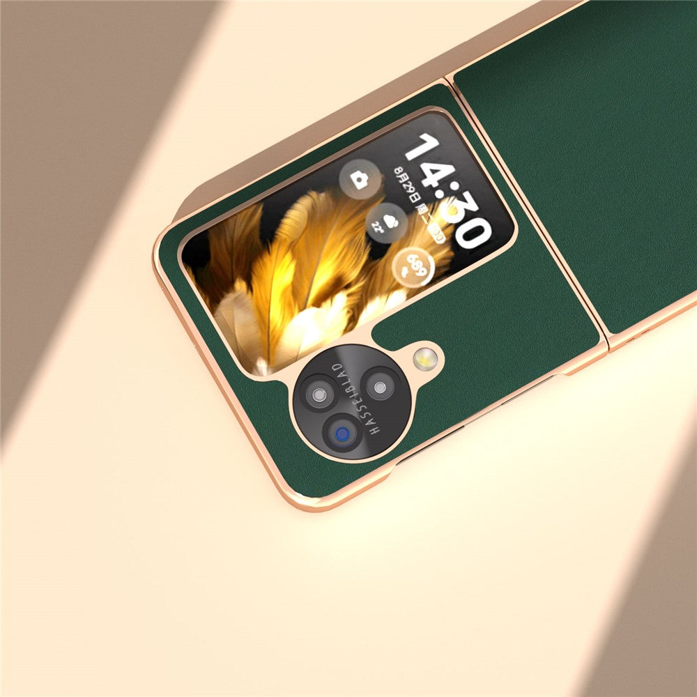 For Oppo Find N3 Flip 5G Case Genuine Cow Leather Coated PC Phone Case