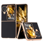 For Oppo Find N3 Flip 5G Case Genuine Cow Leather Coated PC Phone Case