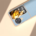 For Oppo Find N3 Flip 5G Case Genuine Cow Leather Coated PC Phone Cover