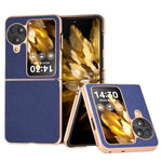 For Oppo Find N3 Flip 5G Case Genuine Cow Leather Coated PC Phone Cover