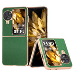 For Oppo Find N3 Flip 5G Case Genuine Cow Leather Coated PC Phone Cover