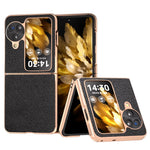 For Oppo Find N3 Flip 5G Case Genuine Cow Leather Coated PC Phone Cover