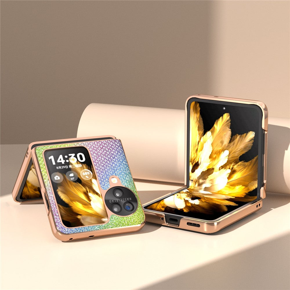 For Oppo Find N3 Flip 5G Case Rhinestone Texture Electroplating Phone Cover