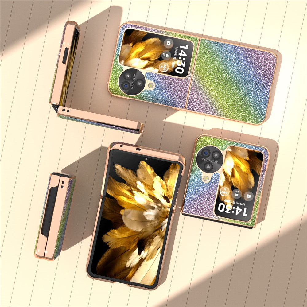 For Oppo Find N3 Flip 5G Case Rhinestone Texture Electroplating Phone Cover
