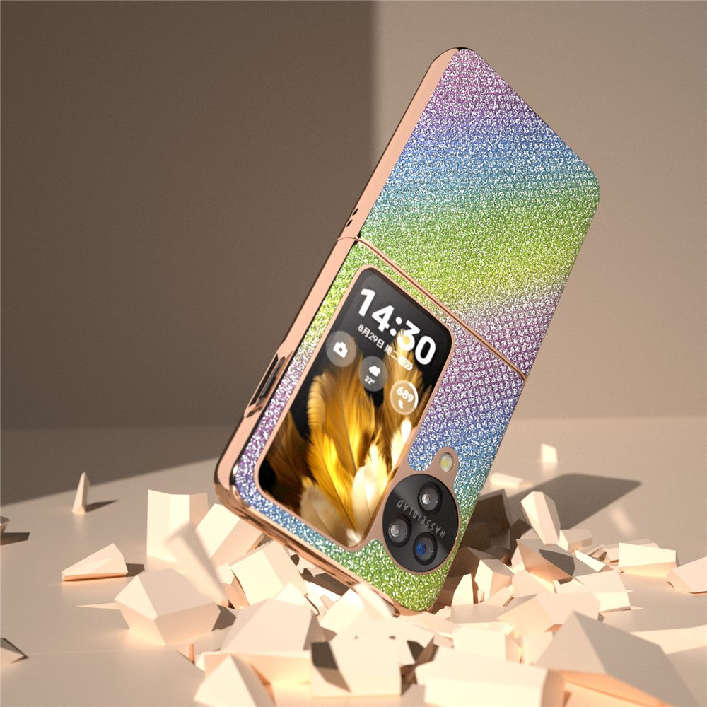 For Oppo Find N3 Flip 5G Case Rhinestone Texture Electroplating Phone Cover