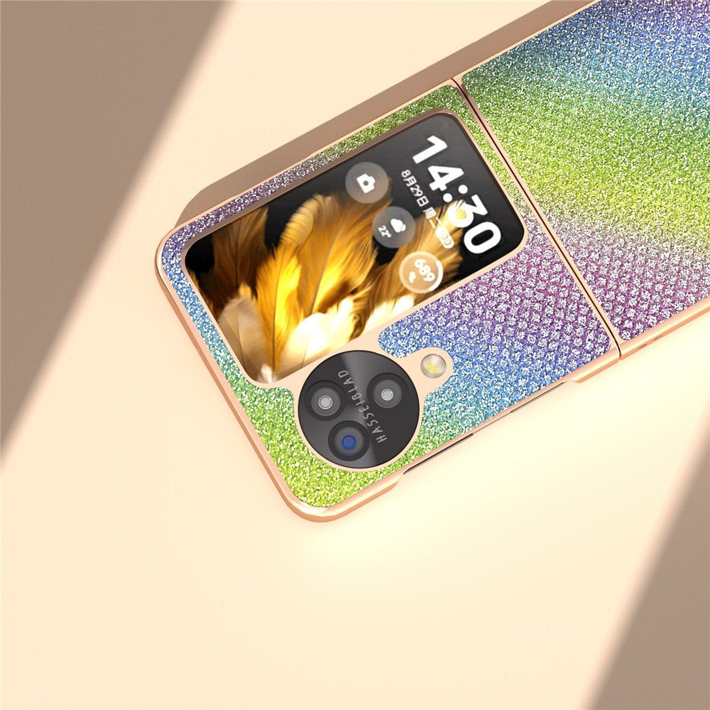 For Oppo Find N3 Flip 5G Case Rhinestone Texture Electroplating Phone Cover