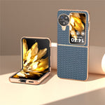 For Oppo Find N3 Flip 5G Case Genuine Cow Leather Coated PC Folding Phone Cover