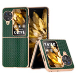 For Oppo Find N3 Flip 5G Case Genuine Cow Leather Coated PC Folding Phone Cover