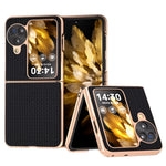 For Oppo Find N3 Flip 5G Case Genuine Cow Leather Coated PC Folding Phone Cover