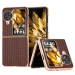 For Oppo Find N3 Flip 5G Case Genuine Cow Leather Coated PC Folding Phone Cover