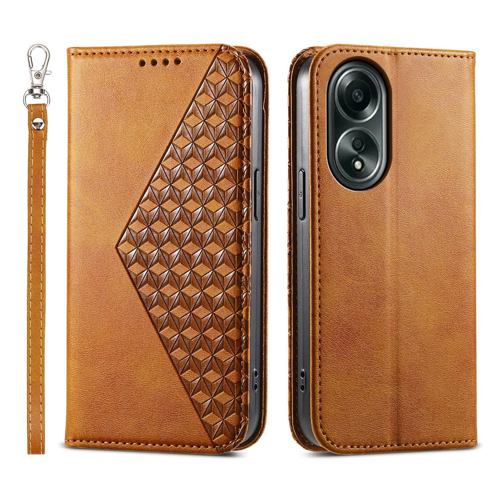 For Oppo A58 4G Case Imprinted PU Leather Phone Cover with Wallet Stand