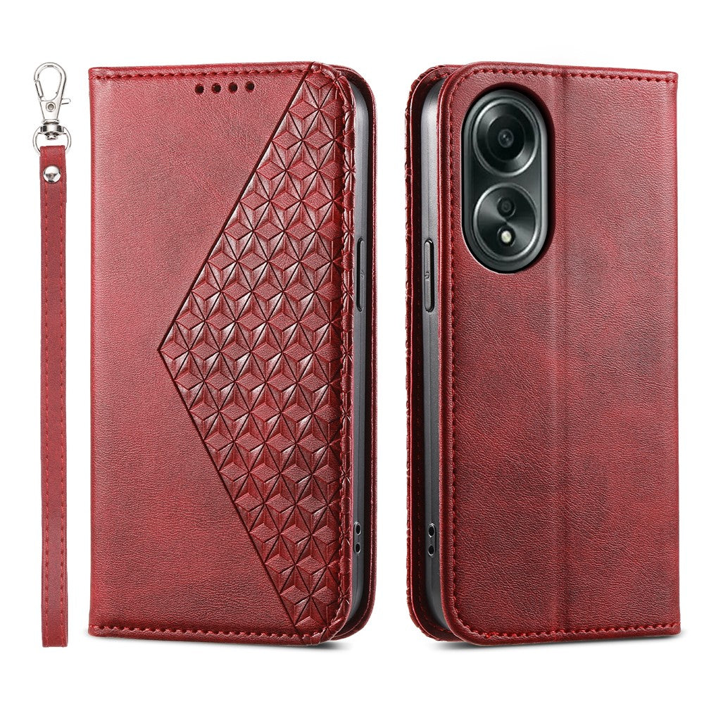 For Oppo A58 4G Case Imprinted PU Leather Phone Cover with Wallet Stand