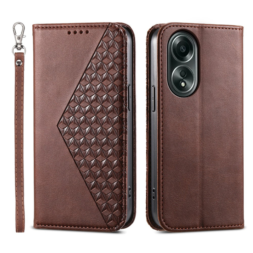 For Oppo A58 4G Case Imprinted PU Leather Phone Cover with Wallet Stand