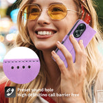 DIERFENG DF-03 Flip Phone Cover for Oppo A58 4G Case Lines Imprinted Wallet Stand Mobile Leather Shell