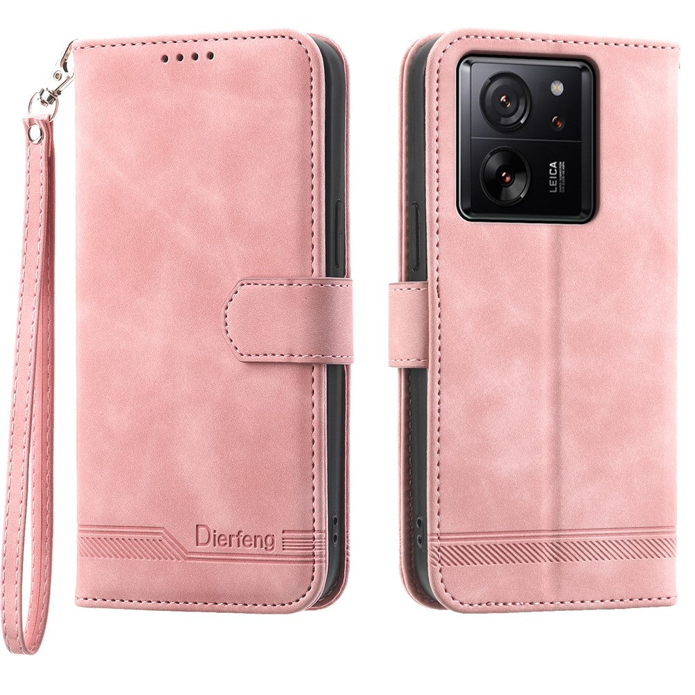 DIERFENG DF-03 For Xiaomi 13T / 13T Pro / Redmi K60 Ultra Case Imprinted Wallet Phone Shell Stand PU Leather Protector
