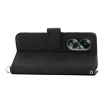 For Oppo A58 4G Case Wallet Skin-touch Phone Cover with Hand Strap + Shoulder Strap