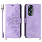 For Oppo A58 4G Case Wallet Skin-touch Phone Cover with Hand Strap + Shoulder Strap