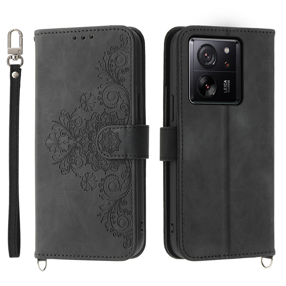 For Xiaomi 13T / 13T Pro / Redmi K60 Ultra Case Wallet Phone Leather Cover with Hand Strap + Shoulder Strap
