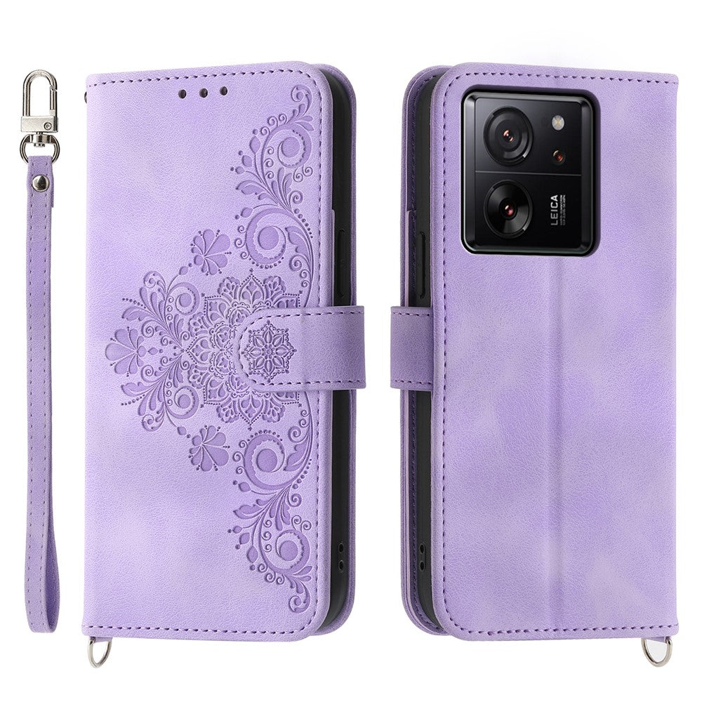 For Xiaomi 13T / 13T Pro / Redmi K60 Ultra Case Wallet Phone Leather Cover with Hand Strap + Shoulder Strap