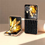 For Oppo Find N3 Flip 5G Case Crocodile Texture Genuine Cow Leather + PC Phone Cover