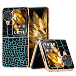 For Oppo Find N3 Flip 5G Case Crocodile Texture Genuine Cow Leather + PC Phone Cover