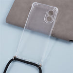 For Oppo A38 4G Case Reinforced Corners Clear TPU Cover with Lanyard